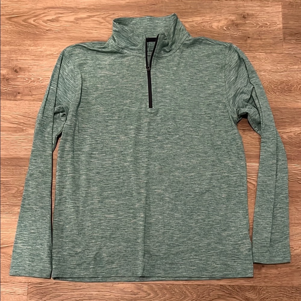 Boys Crewcuts Heather Green Quarter-Zip Pullover